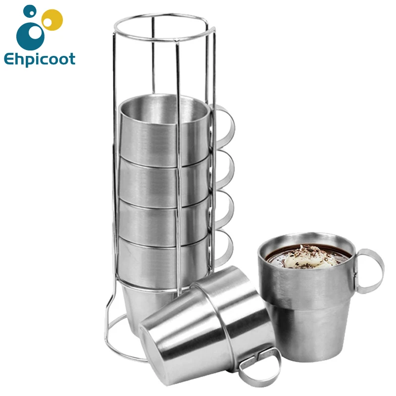

Кружка для кофе и пива из нержавеющей стали, 300 мл, 6 шт.