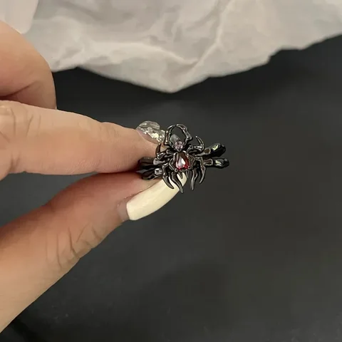 Кольца из нержавеющей стали imixlot черные с кристаллами