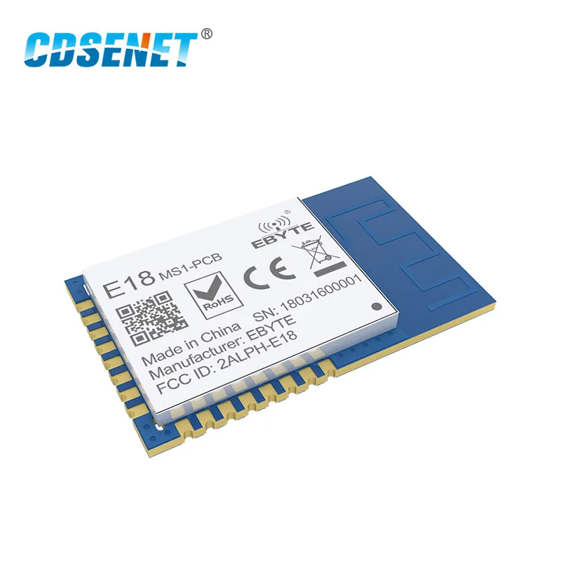 CDSENET 10PCS CC2530 2.4GHz 4dbm UART 200m range 256kb Flash PCB Antenna SoC SMD Zigebee Module E18-MS1-PCB