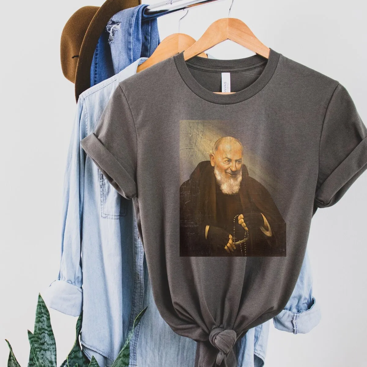 Футболка с текстурой гранж для отца Pio Padre St итальянского Saint Design любителей Италии