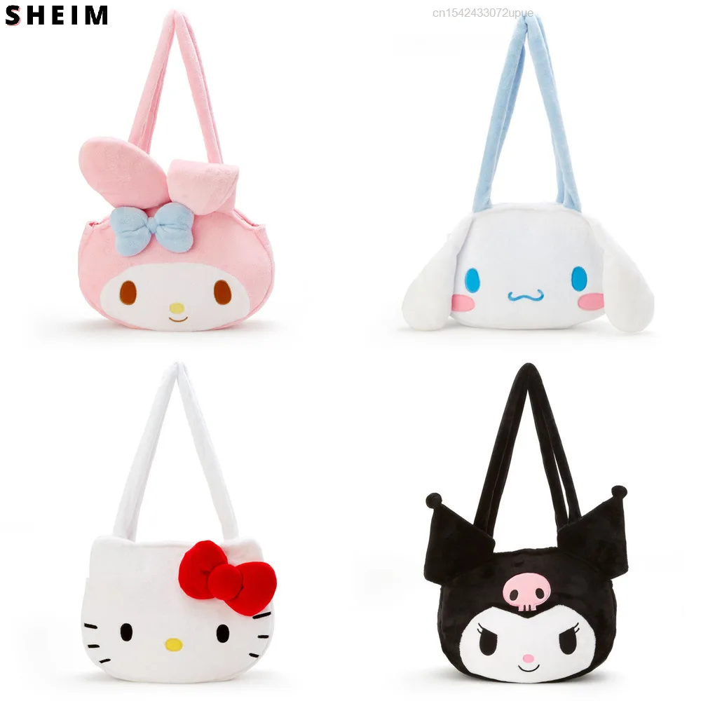 

Y2k Kawaii Embroidery Cinnamorolled Hello Kuromied Kittyed Melodyed Plush Shoulder Bag Handbags For Women Female Lolita Girls