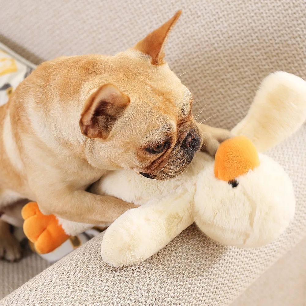 

Dog Chew Toys Cute Plush Duck Sound Toy Stuffed Squeaky Animal Squeak Dog Toy Cleaning Tooth Dog Chew Rope Toys