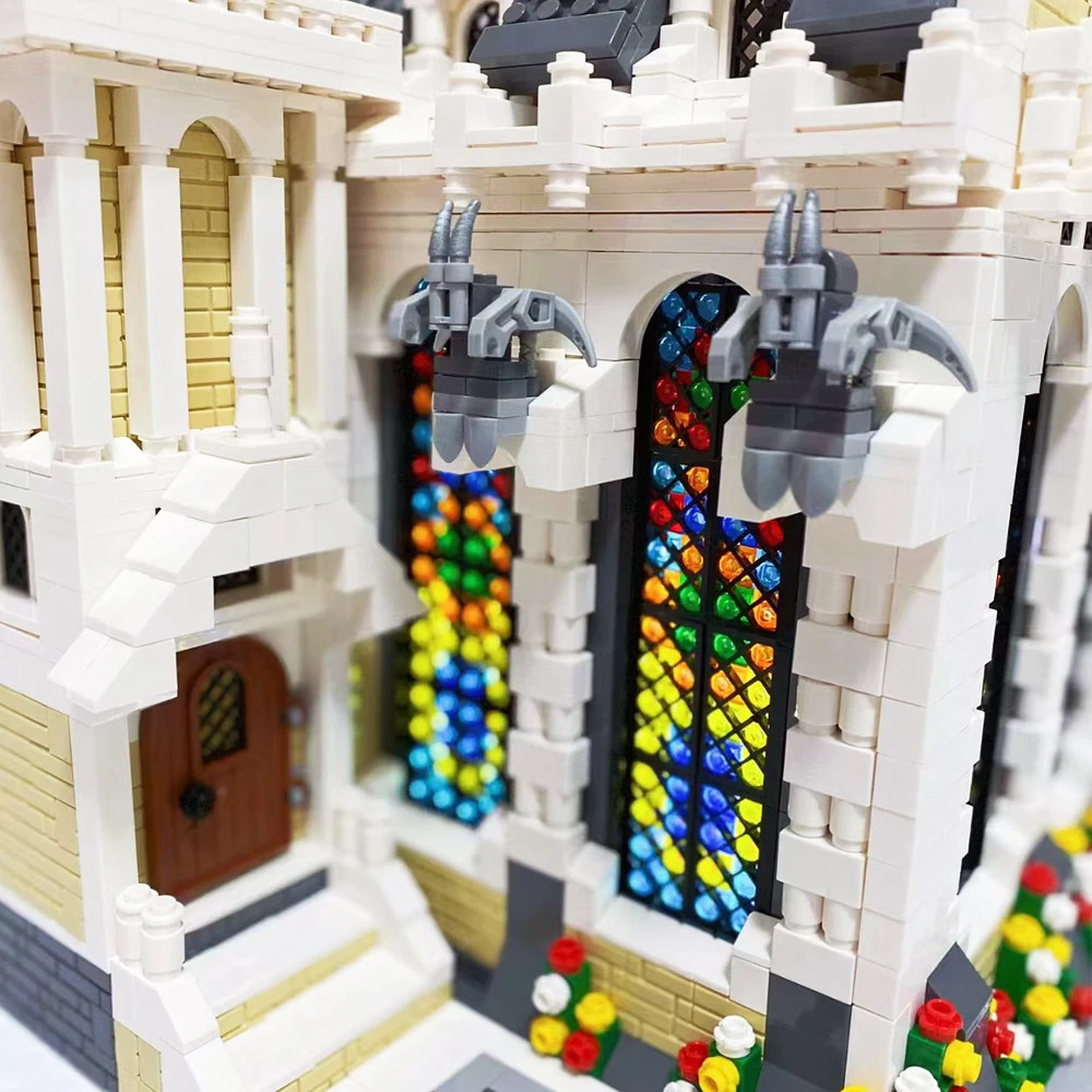 033006 креативный эксперт Moc средневековый город церковь кирпичи модульный дом