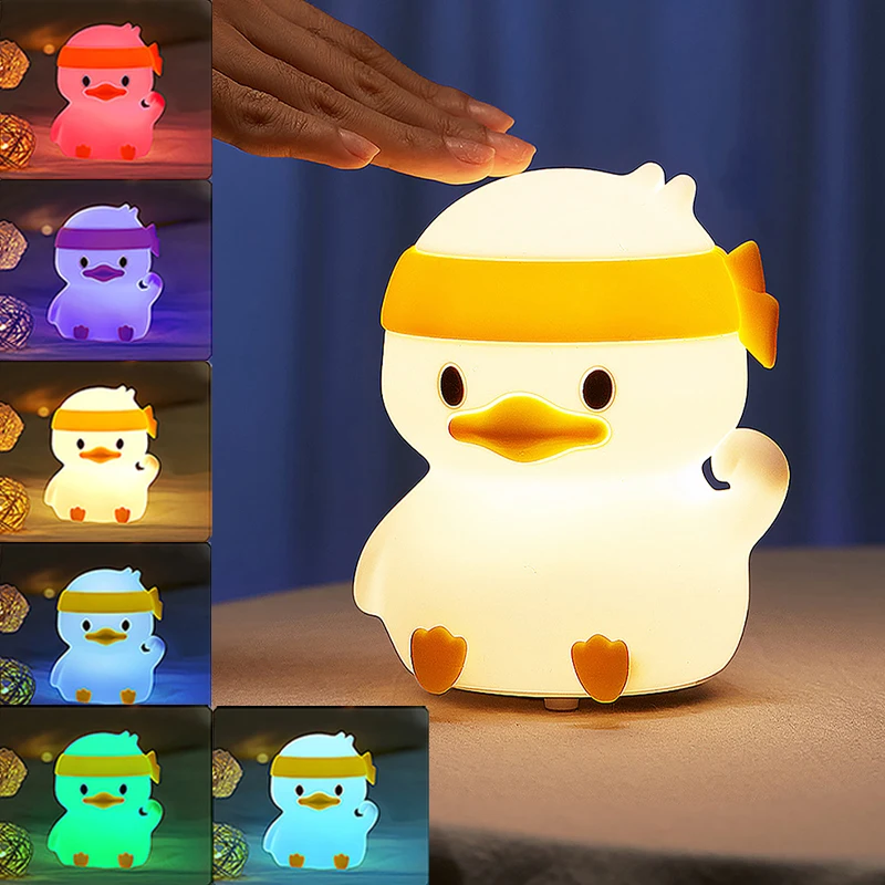 Child Night Light Birthday Christmas Gift Lights Decoration Rechargeable Bedroom Night Lamp For Children Cute Good Luck Duck
