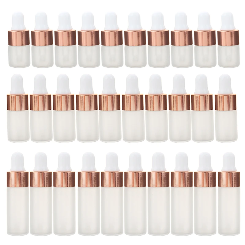 

8pcs/sets 2ml 3ml 5ml Frosted Glass Dropper Bottles Empty Essential Oil Bottles Jars Vials with Rose Gold Cap Pipettes Bottles
