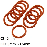 10pcs red silicone ring gasket cs cs 2mm od 8 65mm o ring rubber seal pressure cooker o ring food high temperature gasket