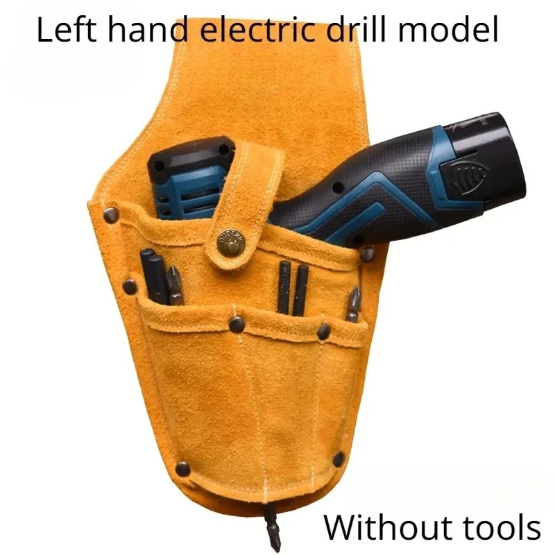 

Кобура для дрели из воловьей кожи, поясная сумка для инструментов, прочный электрический поясной ремень, сумка для инструментов с ремнем для электрической дрели, электрическая отвертка