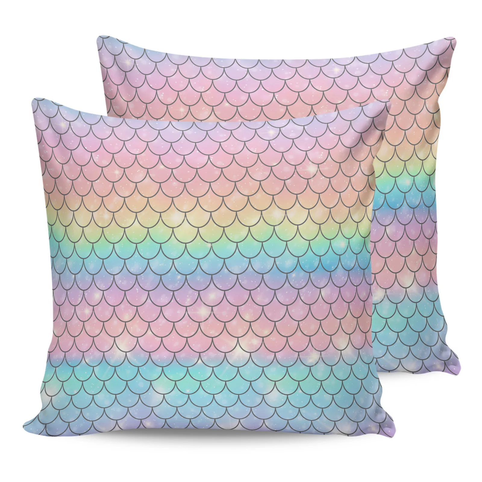 

2PC Pillowcase Mermaid Scales Ocean Rainbow Sofa Cushion Cover Bed Dakimakura Pillow Cover House Home Decorative Pillow Cases