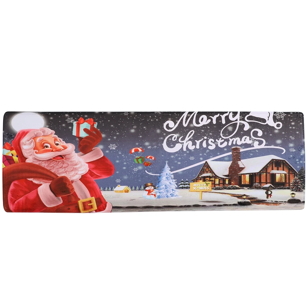 

Santa Claus Pattern Doormat Flannel Floor Carpet Non slip Mat Door Mat Home Decoration