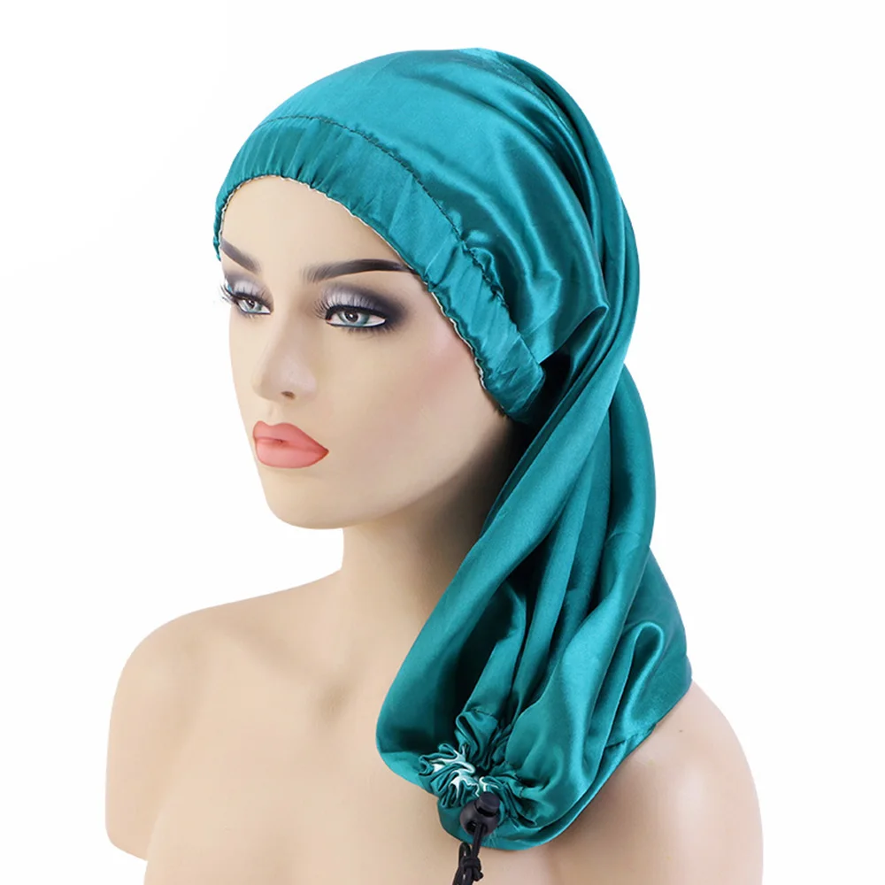 

Double Adjustable Tube Bonnet Nightcap Long Sleeping cap Hair Shower Caps