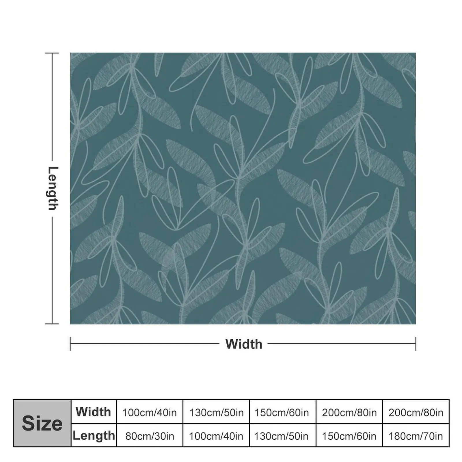 Ретро-одеяло с растительным узором в Dusky Steel синие оттенки Роскошные пляжные