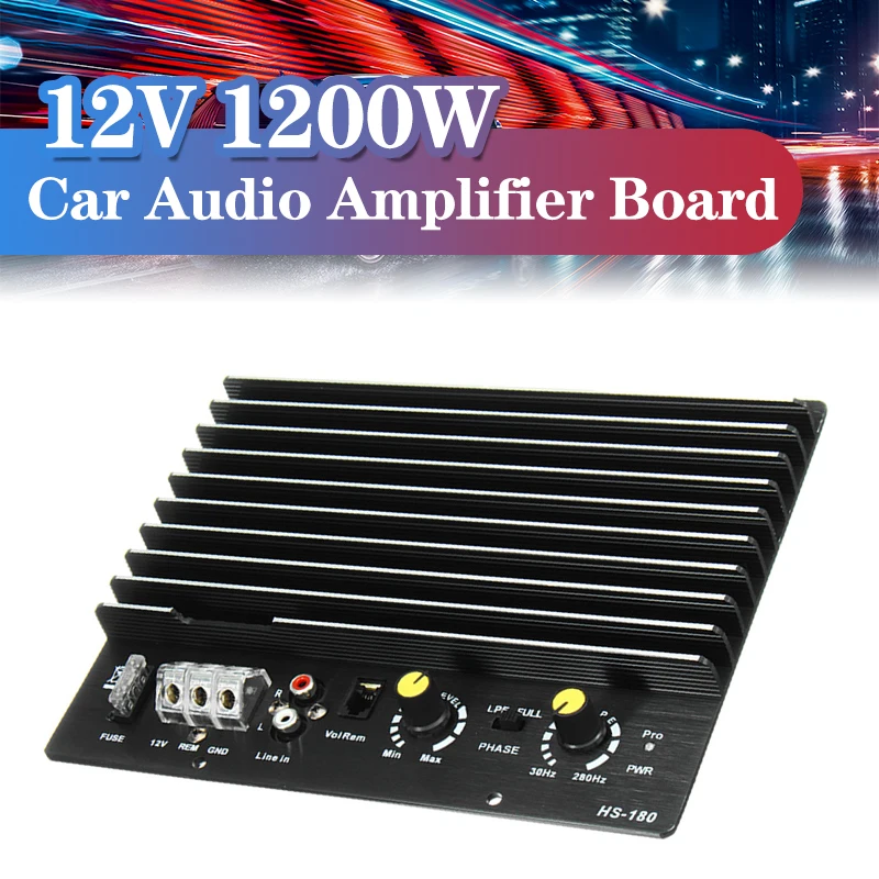 12V 1200W 100A Unversal аудио Мощность усилитель сабвуфер Фул бас автомобильный доска DIY Amp