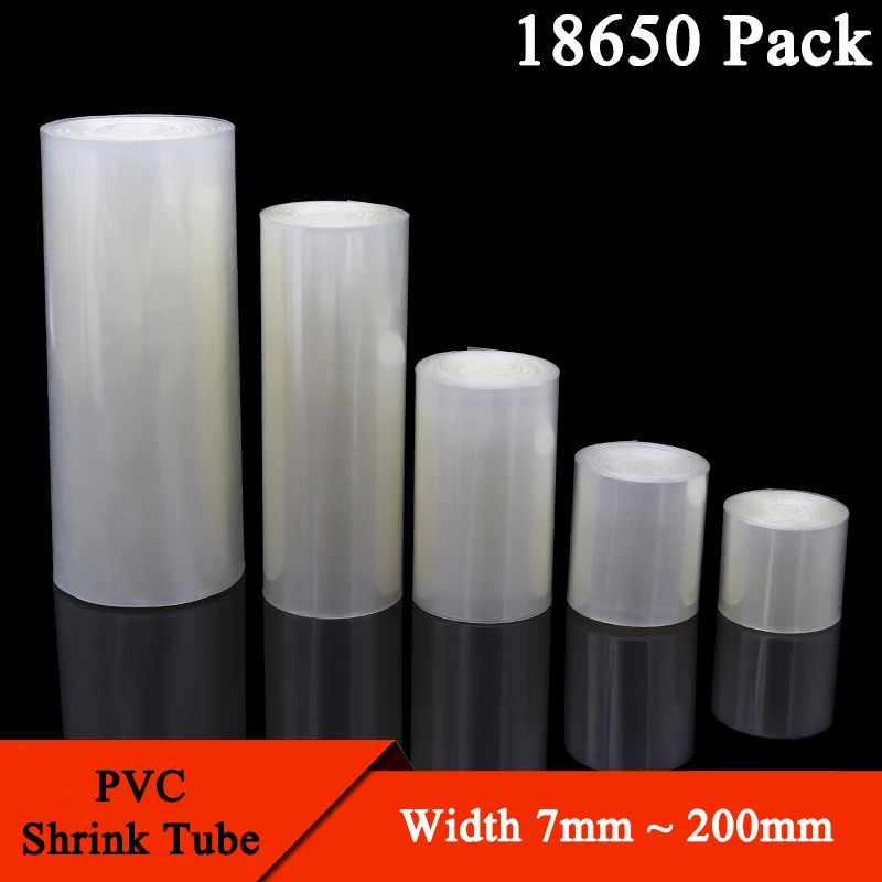 

1 Meter Clear 18650 Lipo Battery PVC Heat Shrink Tube Pack 7mm ~ 200mm Width Insulated Film Wrap lithium Case Cable Sleeve Blue