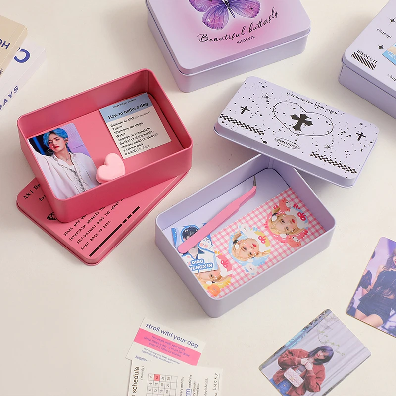 

Vintage Cartoon Tin Storage Organizer Sealed Jar Packing Box Jewelry Organizer Metal Storage Cans School Stationery Storage Box