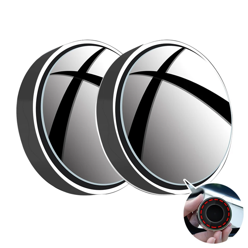 

Новое 2 шт. автомобильное крепление на присоске, вспомогательное зеркало заднего вида, вращающееся на 360 градусов широкоугольное зеркало с круглой рамой для слепых зон