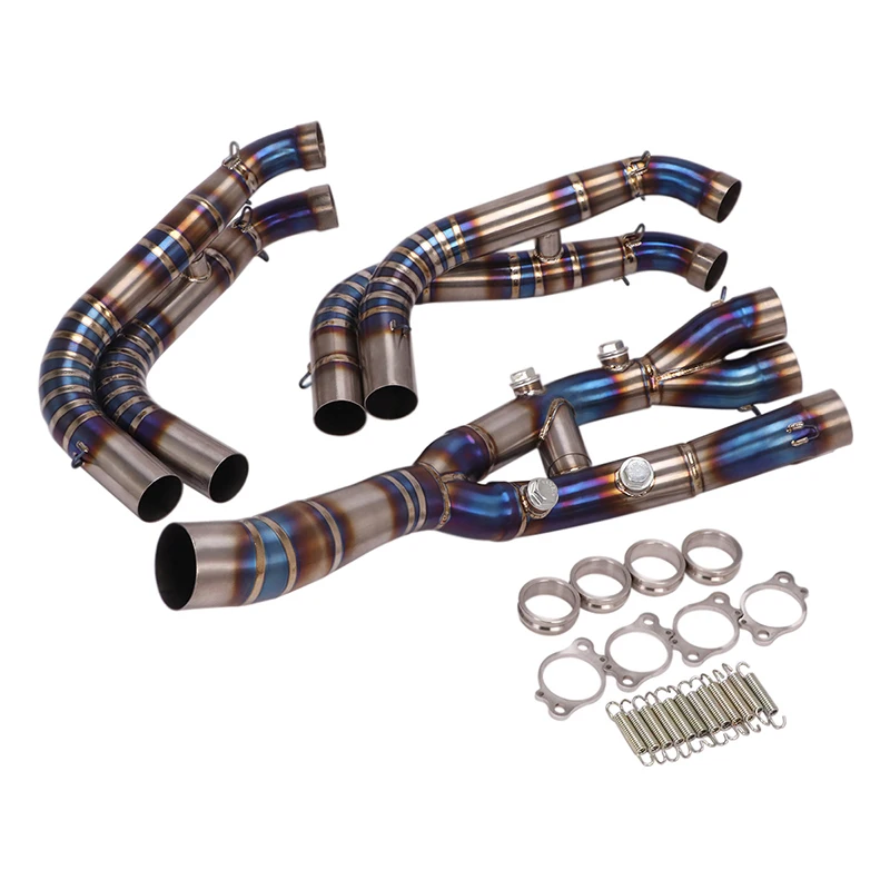 

For BMW S1000RR 2019-2022 S1000R 2021-22 Motorcycle Exhaust Front Link Pipe Escape Header Link Pipe Slip On 51MM Titanium alloy