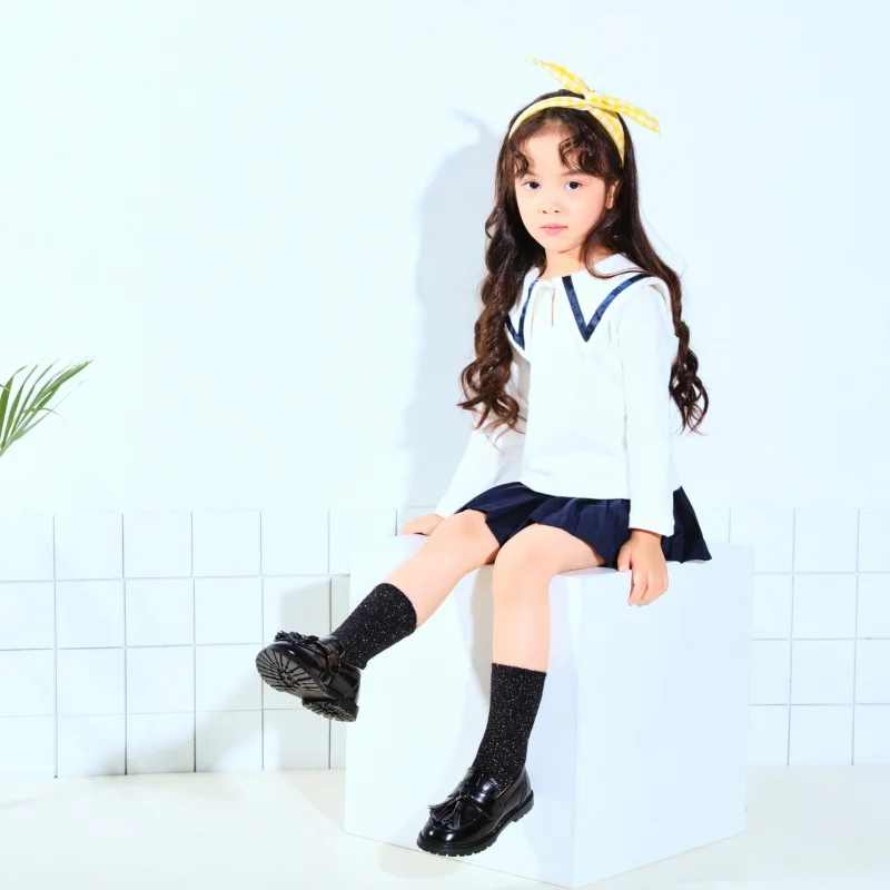 Silver Silk Children Bunching Socks Autumn and Winter New Cotton Sock Tube Socks 4006