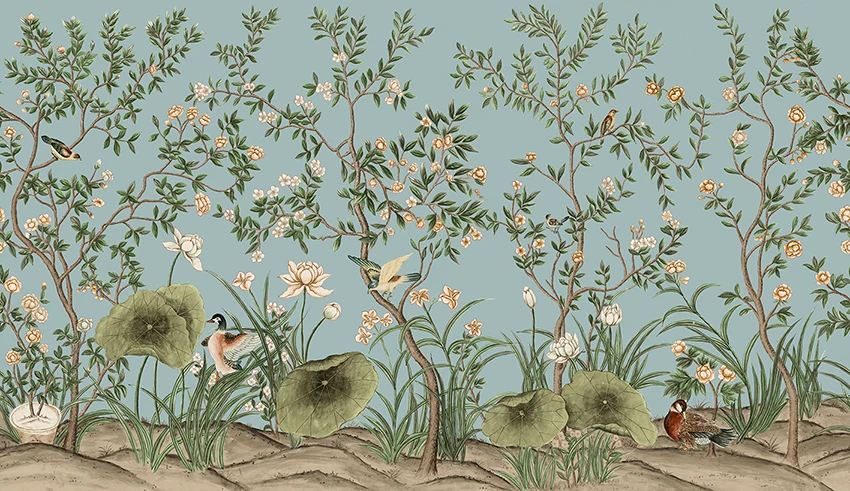 

Beibehang Древесноволокнистые обои "Пруд лотоса раннее лето"