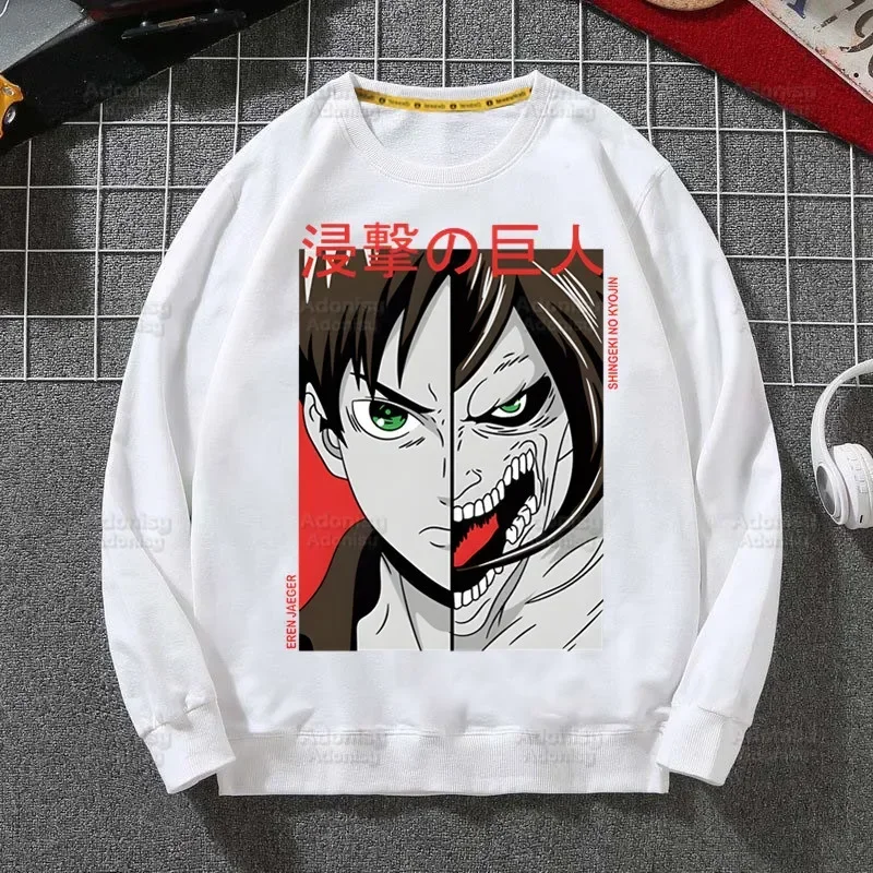 Толстовка мужская с капюшоном и принтом аниме атака на Титанов