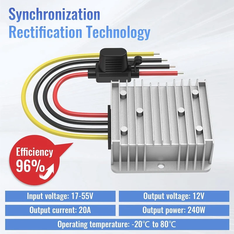 Преобразователь напряжения 12 В 20 А 240 Вт трансформатор регулятора постоянного