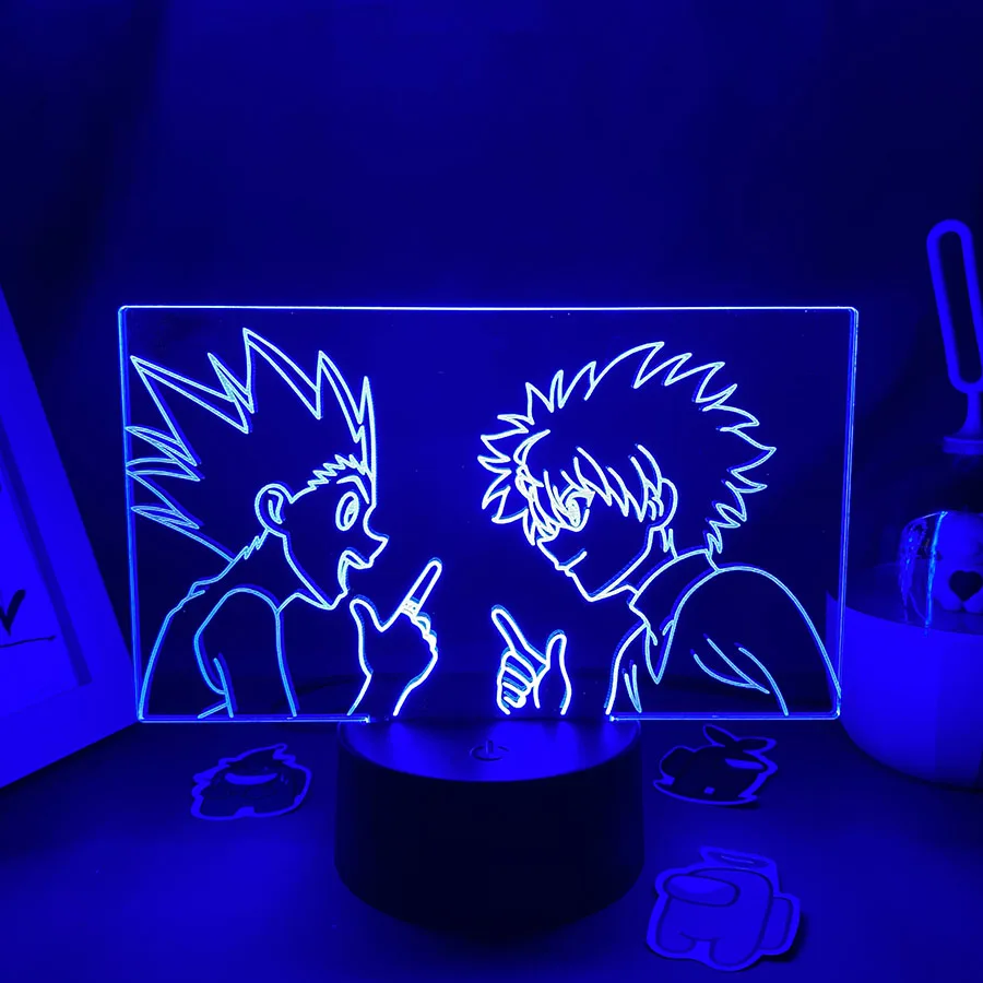 

Hunter x Hunter Anime Figure Killua Zoldyck And Gon 3D LED Neon Night Lights Gift for Friend Bedroom Manga Table Decor Lava Lamp