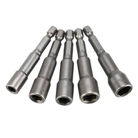 5pcs 65mm magnetic socket 6 10mm drill bit adapter 14 inch hex shank for power drill screwdriver power tool accessories