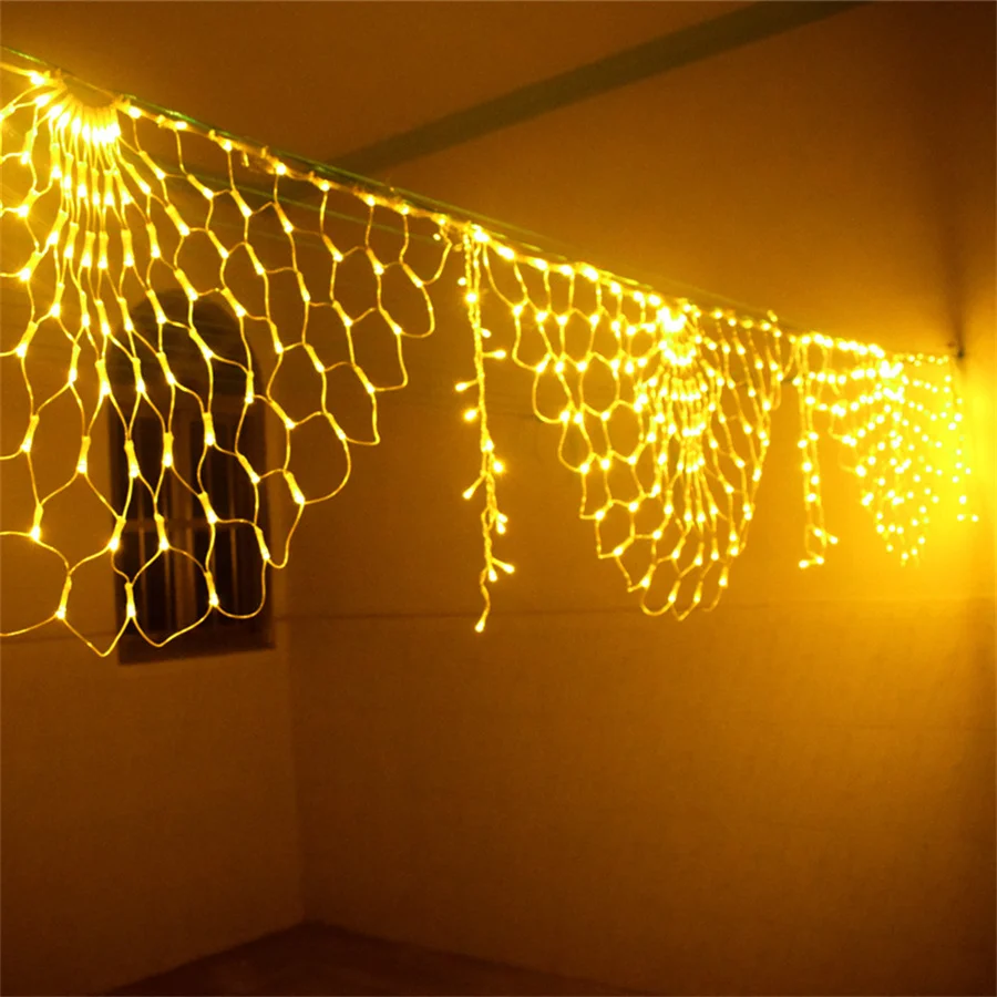

Outdoor Garden Fairy Garland EU/US Plug 3M 3 Peacock Mesh Net Led String Lights For Wedding Christmas New Year Party Decoration