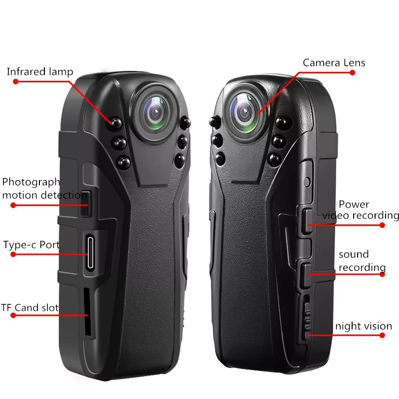 

NEW2022 1080P Body Camera wearable Infrared night vision Mini Camera Video recorder Surveillance camera police wide angle Action