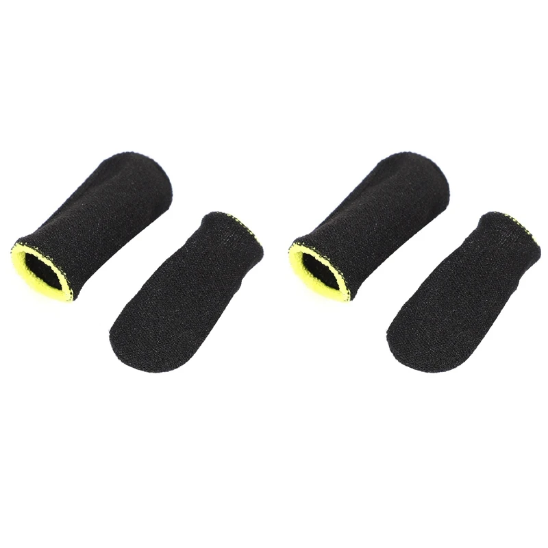 

18-Pin Carbon Fiber Finger Sleeves For PUBG Mobile Games Press Screen Finger Sleeves Black & Yellow(32 Pcs)