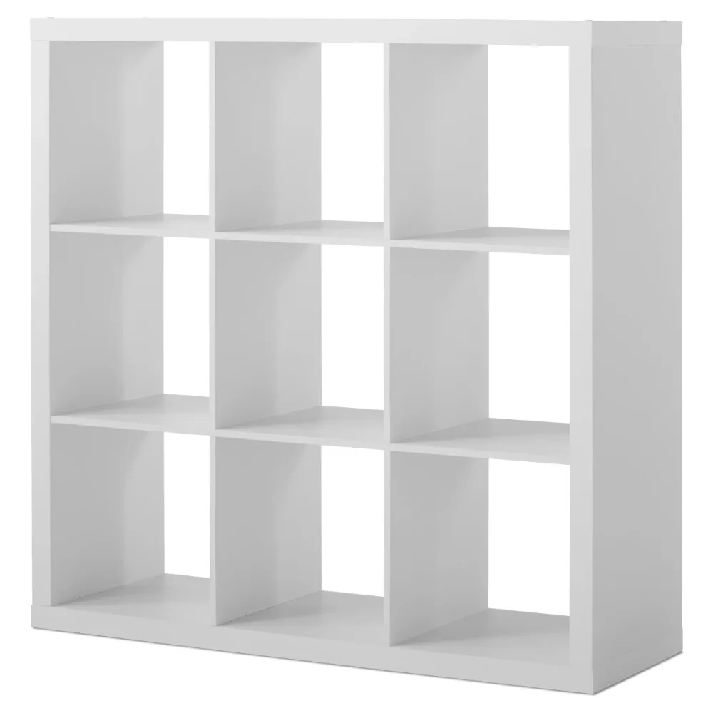 

9-Cube Storage Organizer, White Texture bookshelf Living Room cabinet