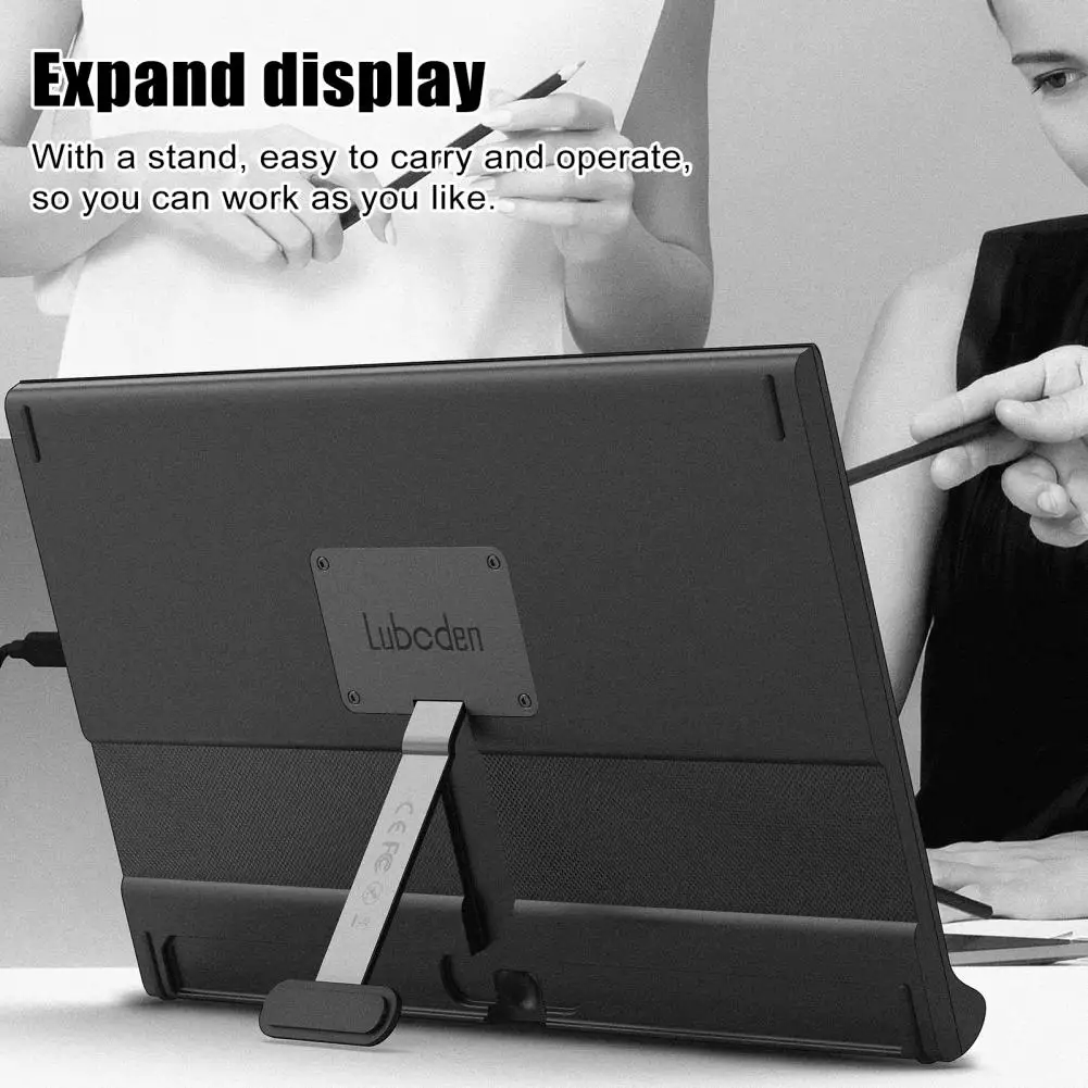 

15.6-inch 1080P FHD IPS High Clarity Portable Laptop Monitor with Holder School Work External Expansion Screen Computer Display