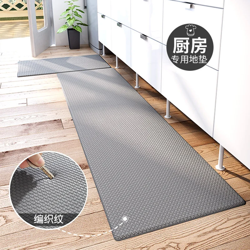 Scandinavian PU leather long non-slip kitchen floor mats waterproof oil-proof corridor aisle oil-absorbing pvc carpet