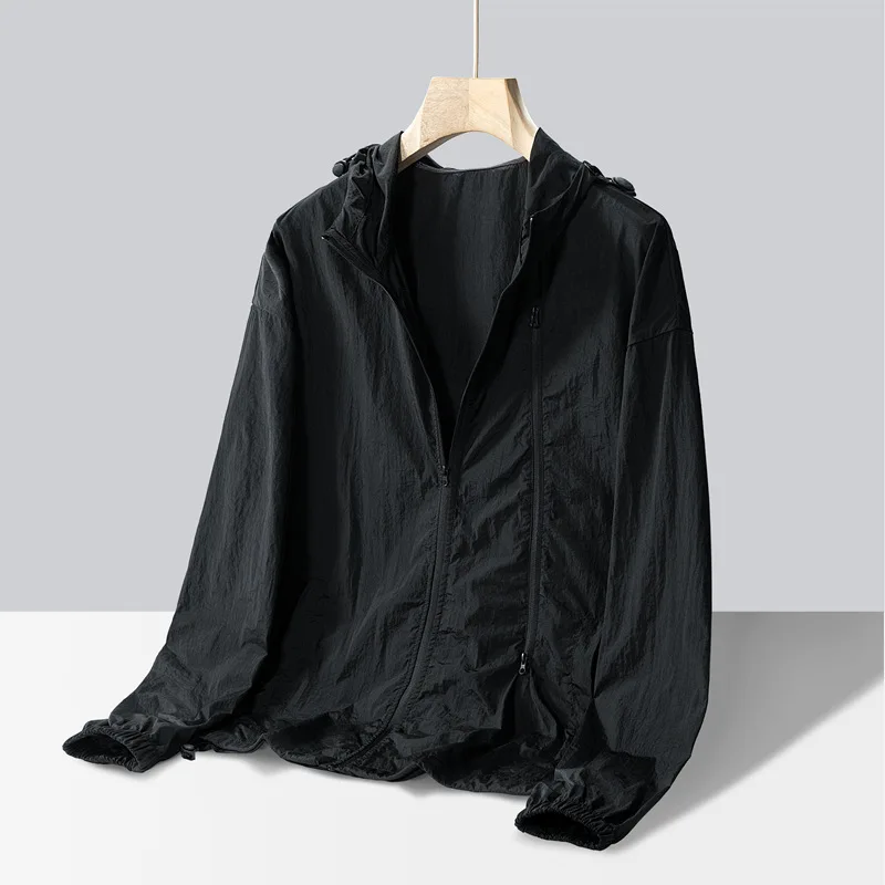 

Suncreen Men Sport Jacket Cool Long Sleeve Zip Up Hoodie Sweatshirt Running Jogger Fitness Workout Casual Hiking Cycling Jacket