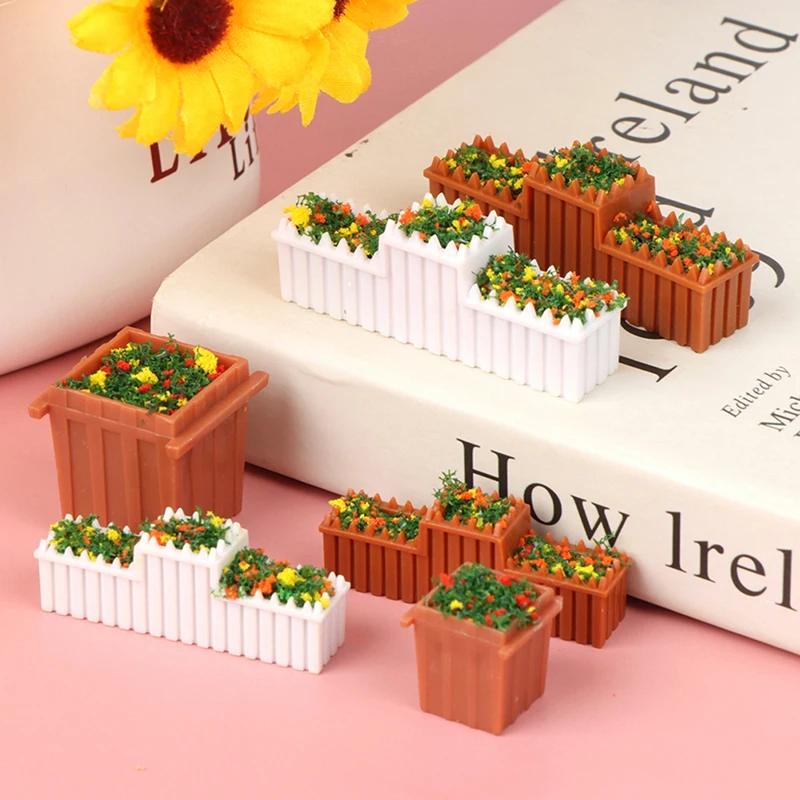 112 doll house miniature flowers garden flower beds ornament mini potted plant flowers pot free global shipping