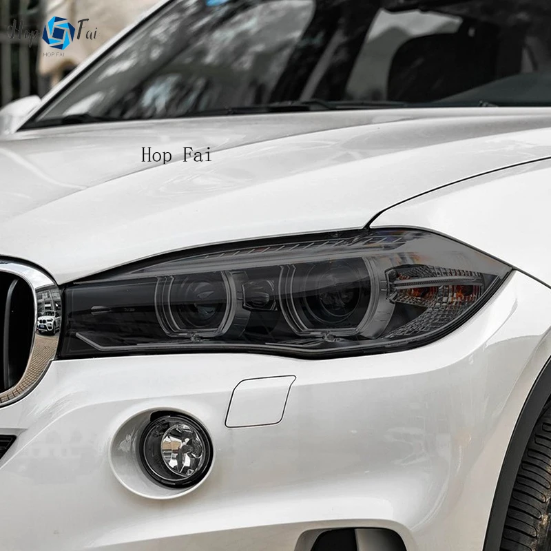 

2 Pcs Car Headlight Protective Film Smoked Black Tint Wrap Vinyl Transparent TPU Sticker For BMW X5 F15 M F85 Sport 2014-2018