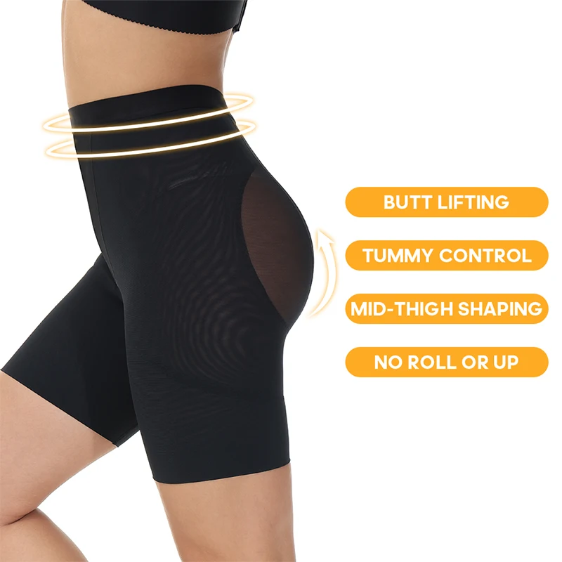 

Women Slim Body Shaper Super Stretch Control Panties Seamless Thigh Trimmer Shorts Loss Weight Waist Trainer Mid-waisted Panty