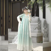 element improved hanfu dresses womens summer autumn fairy upper ru chest length skirt chinese style green