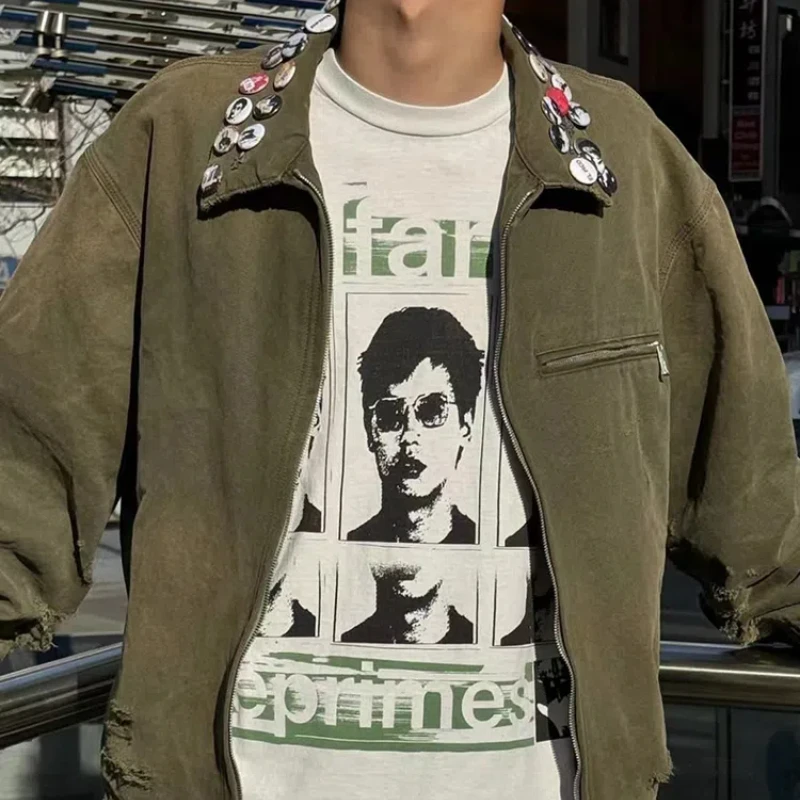 High Street ERD Потертое короткое пальто Высокое качество Военные куртки-карго Куртки с