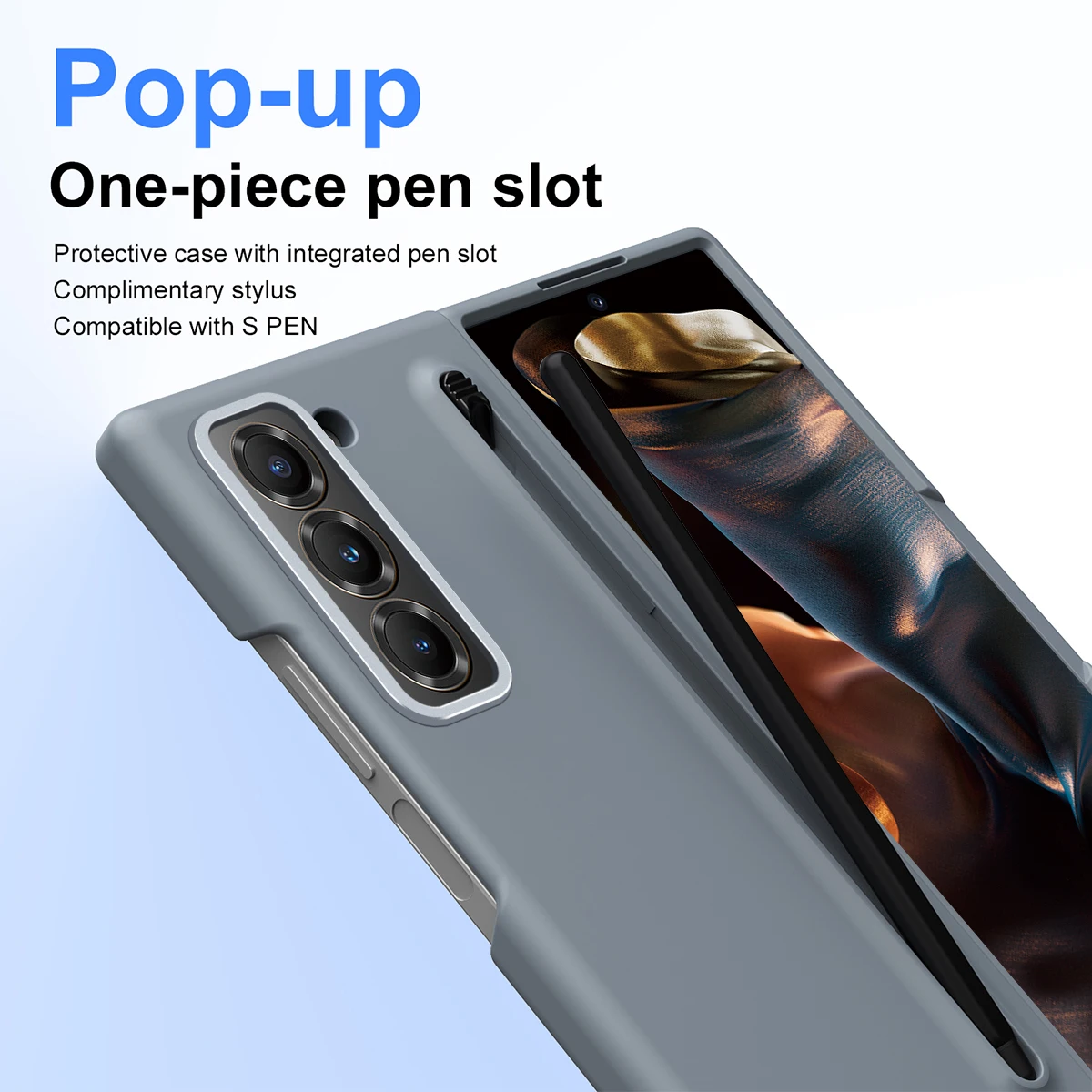 Фото Чехол для Samsung Galaxy Z Fold 7 6 5 4 3: Матовый, эластичный, приятный на ощупь, с опциональной ручкой и защитной пленкой, ударопрочный, жесткий корпус №5