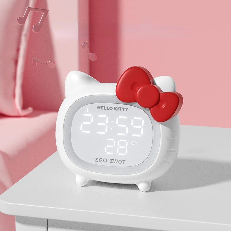 Кавайный будильник Sanrio с bluetooth-динамиком для украшения спальни студента, ребенка, умной девочки.