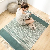 rugs and carpets for living room retro cotton linen anti slip bedroom floor carpet mat area rug boho for home hallway rugs