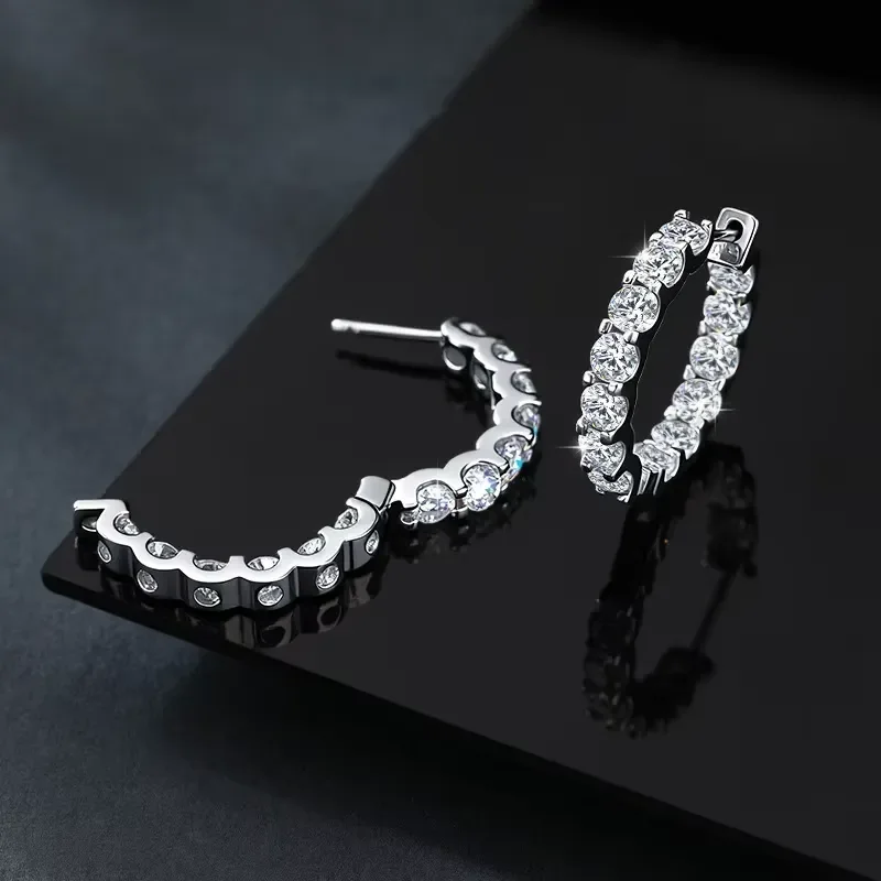 Серьги-кольца с муассанитом цвета D 3.0 карата из стерлингового серебра 925 пробы для женщин, для свадьбы и вечеринок (art.: 3920dc30f87db) - 3920dc30f87db