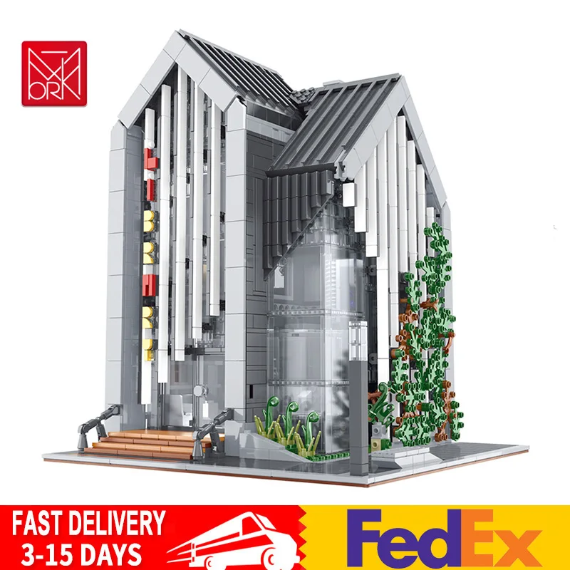 

Compatible with Lego Urge Street View MOC Series Modular Modern Library City Architecture Building Blocks Models Toys for Boys