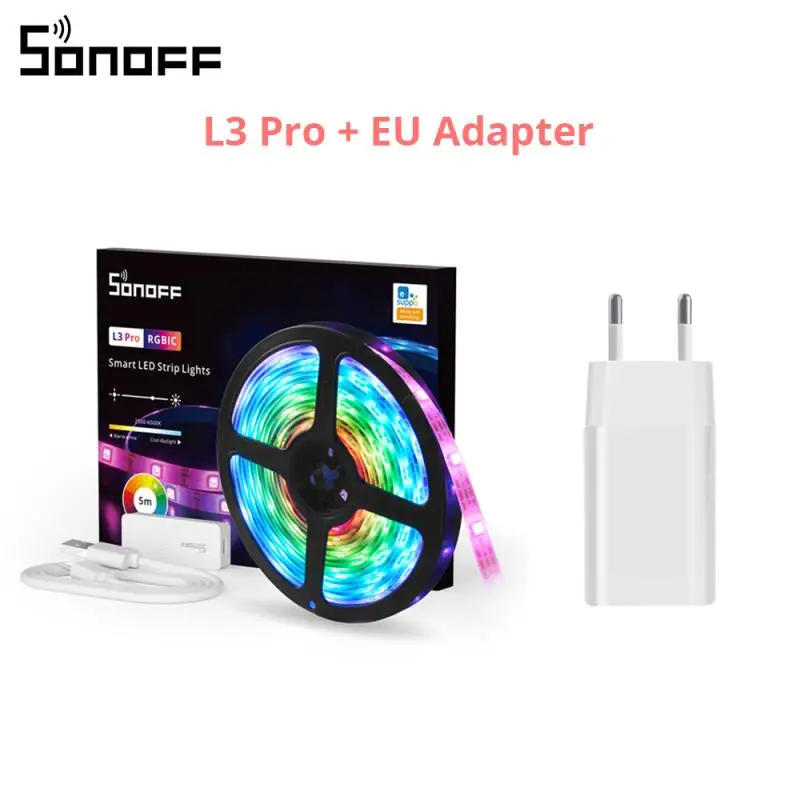 Умная светодиодная ленсветильник SONOFF L3/L3 Pro, гибкая декоративная лампа RGB с Wi-Fi, для умного дома, через Alexa Google Home, 5 м