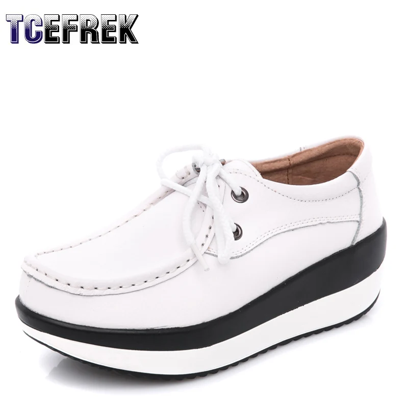 

Туфли TCEFREK женские на плоской подошве, натуральная кожа, Мокасины, лоферы, танкетка, кроссовки, Дамская обувь