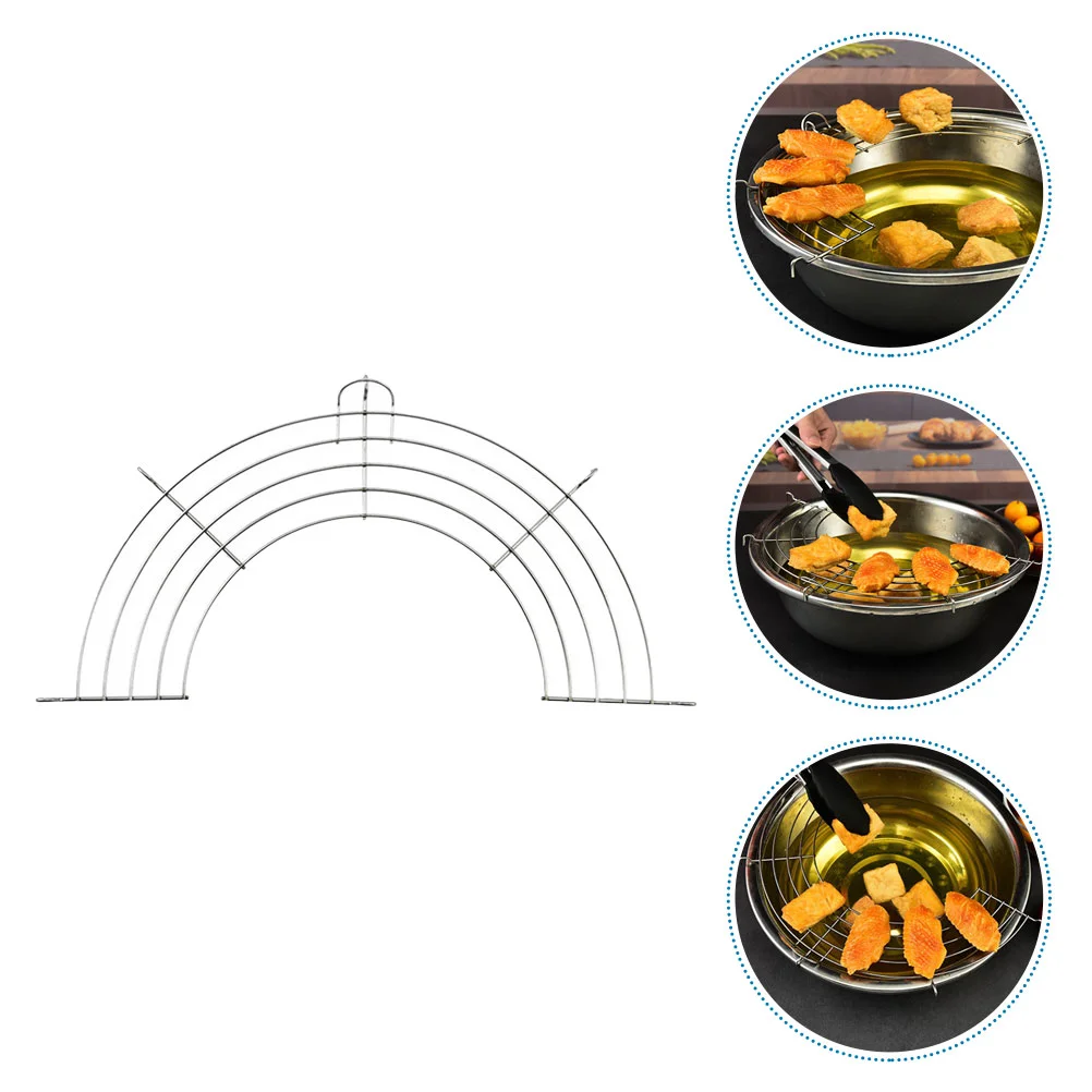 

Rack Oil Coolingdrain Strainer Tempura Baking Semi Frying Cooking Draining Fried Filter Steamer Wokdrip Circle Fryer Pan Racks