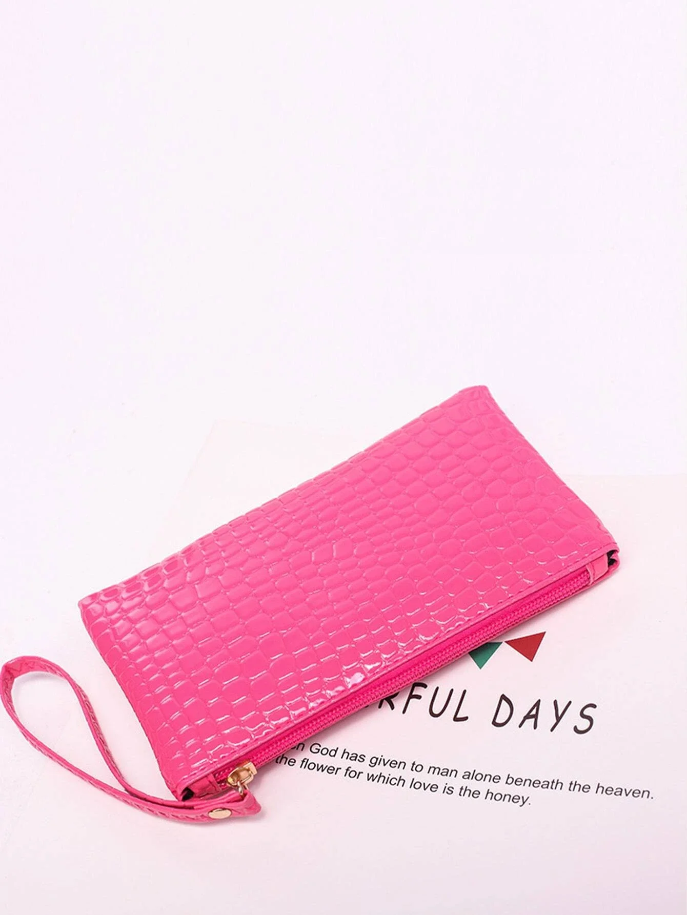 

Artificial Patent Leather Crocodile Embossed Long Wallet