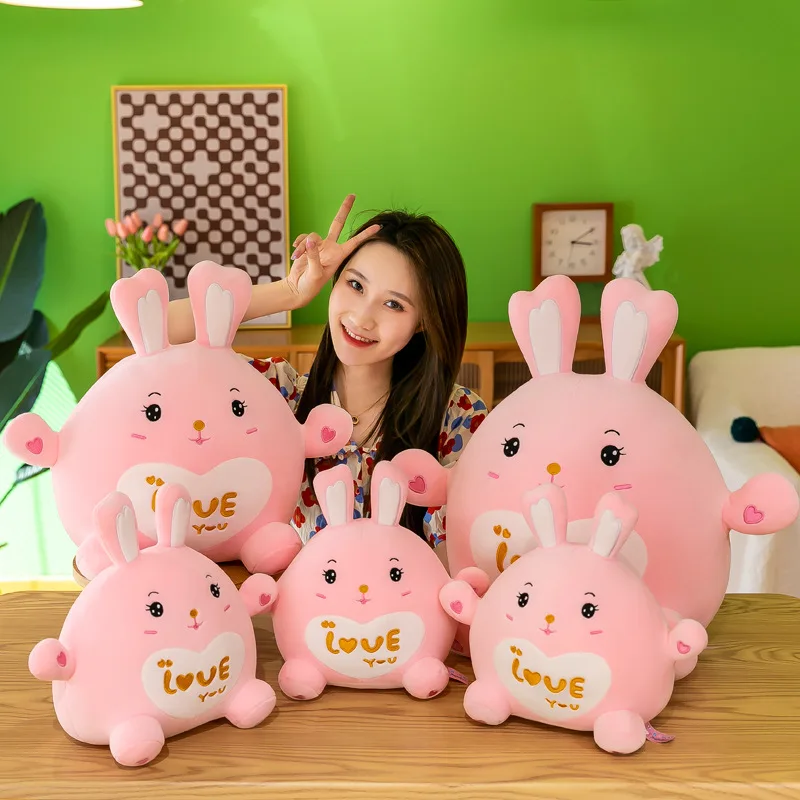 

Новая модная мультяшная милая плюшевая игрушка-кролик, кукла, Розовая кукла для девочки, Мягкие Аниме-игрушки, милый плюшевый мягкий Рождес...