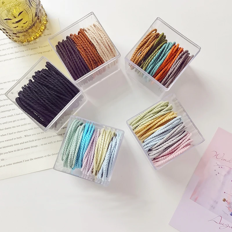 

Minimalist Colorful Elastic Hair Bands for Women Girls Not Hurt Hair Korean Style Thin Rubber Hairbands Elegant Hair Accessories