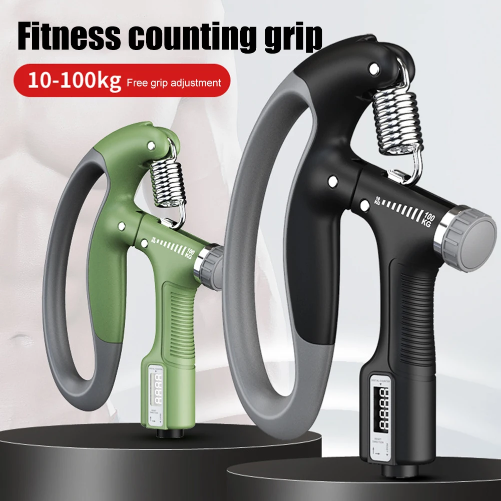 

10-100Kg Adjustable Hand Grip Strengthener Electronic Countable Heavy Gripper Exerciser Arm Muscle Wrist Train Fitness Equipment